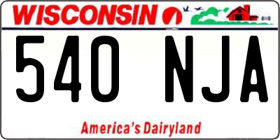WI license plate 540NJA