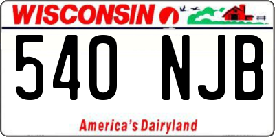 WI license plate 540NJB