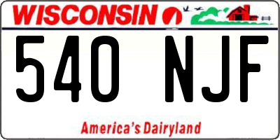 WI license plate 540NJF