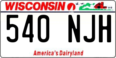 WI license plate 540NJH