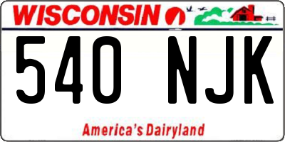 WI license plate 540NJK