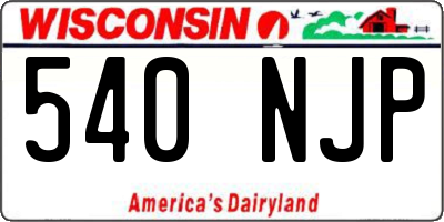 WI license plate 540NJP