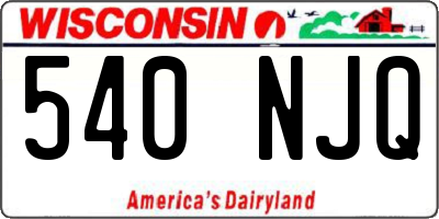 WI license plate 540NJQ