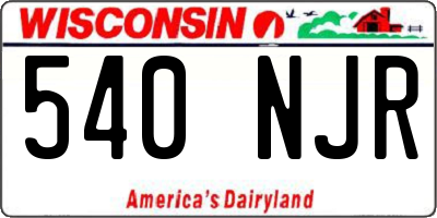 WI license plate 540NJR