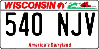 WI license plate 540NJV