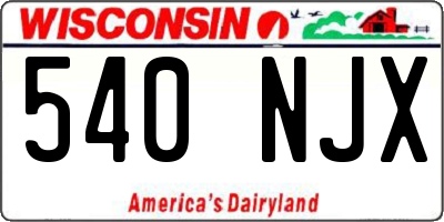 WI license plate 540NJX