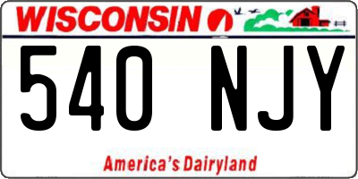 WI license plate 540NJY