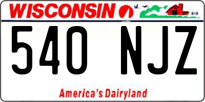WI license plate 540NJZ