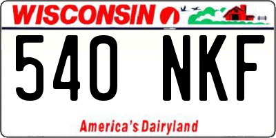 WI license plate 540NKF