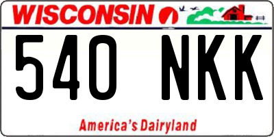 WI license plate 540NKK
