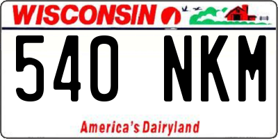 WI license plate 540NKM