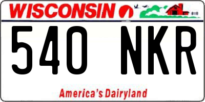 WI license plate 540NKR