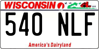WI license plate 540NLF