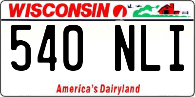 WI license plate 540NLI