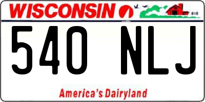 WI license plate 540NLJ