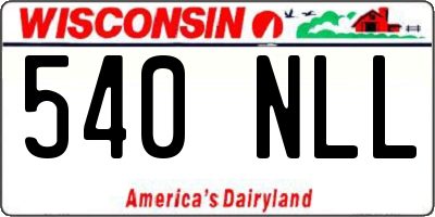 WI license plate 540NLL