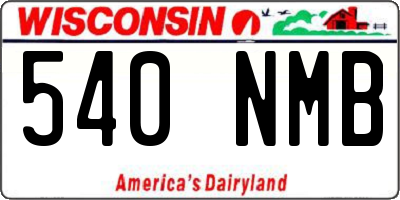 WI license plate 540NMB