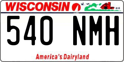 WI license plate 540NMH
