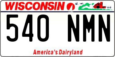 WI license plate 540NMN