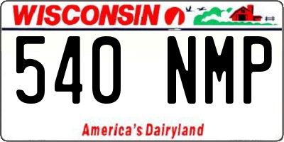 WI license plate 540NMP