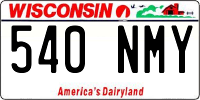 WI license plate 540NMY