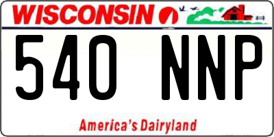WI license plate 540NNP