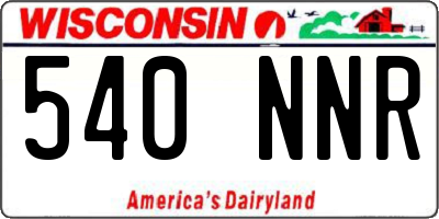 WI license plate 540NNR
