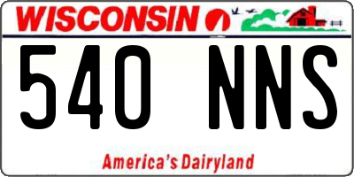 WI license plate 540NNS