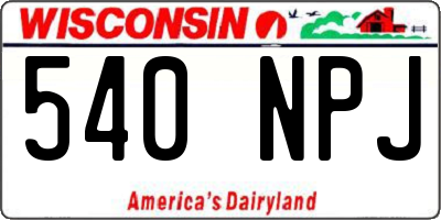 WI license plate 540NPJ