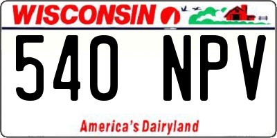WI license plate 540NPV