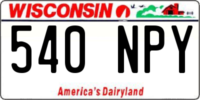 WI license plate 540NPY