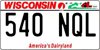 WI license plate 540NQL