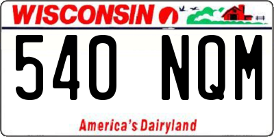 WI license plate 540NQM