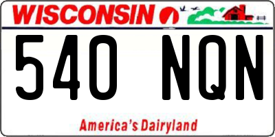 WI license plate 540NQN