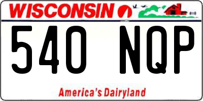 WI license plate 540NQP