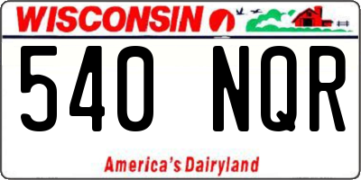 WI license plate 540NQR