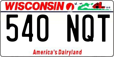 WI license plate 540NQT