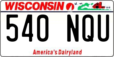 WI license plate 540NQU