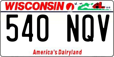 WI license plate 540NQV