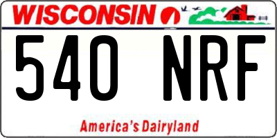 WI license plate 540NRF