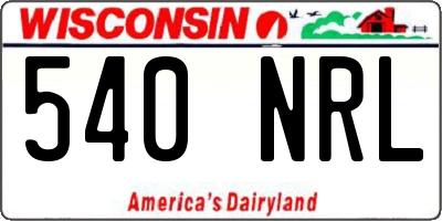 WI license plate 540NRL