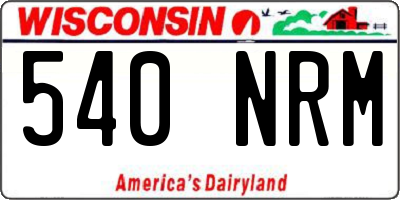 WI license plate 540NRM