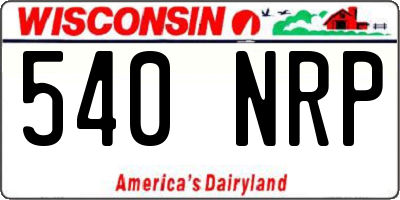WI license plate 540NRP