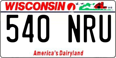 WI license plate 540NRU