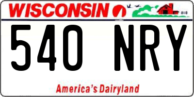 WI license plate 540NRY