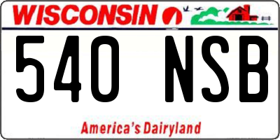 WI license plate 540NSB