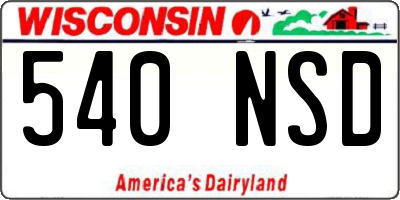 WI license plate 540NSD