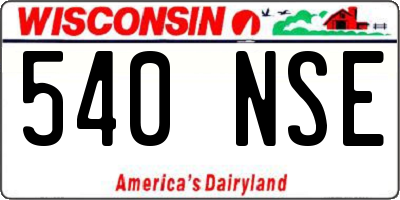 WI license plate 540NSE