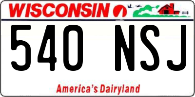 WI license plate 540NSJ