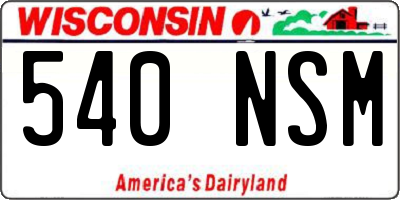 WI license plate 540NSM